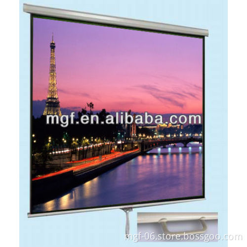 Wall mounted Manual projector White Screen with self-locking device